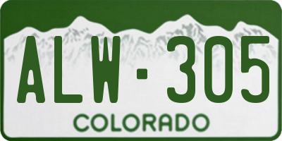 CO license plate ALW305
