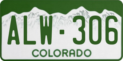 CO license plate ALW306