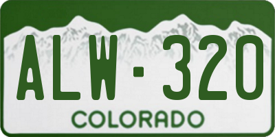 CO license plate ALW320