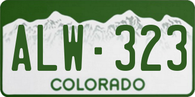 CO license plate ALW323
