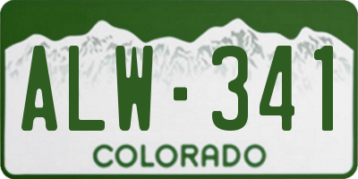 CO license plate ALW341