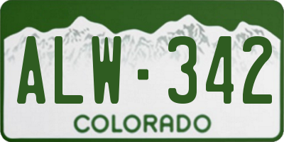 CO license plate ALW342