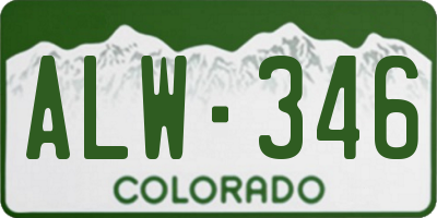 CO license plate ALW346