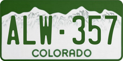 CO license plate ALW357