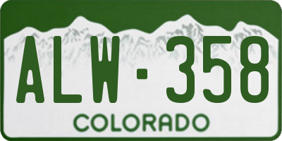 CO license plate ALW358