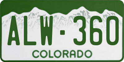 CO license plate ALW360