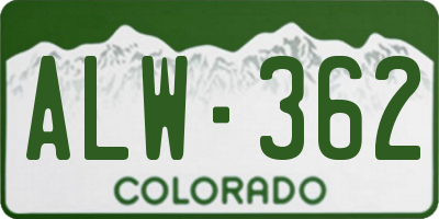 CO license plate ALW362
