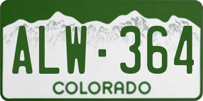 CO license plate ALW364