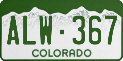 CO license plate ALW367