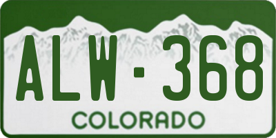 CO license plate ALW368