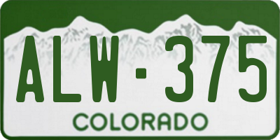 CO license plate ALW375