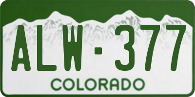 CO license plate ALW377