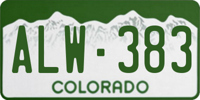 CO license plate ALW383