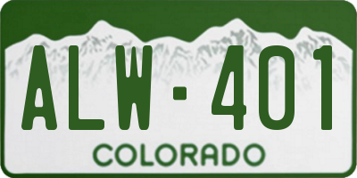 CO license plate ALW401