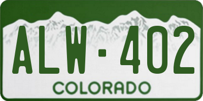 CO license plate ALW402