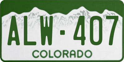 CO license plate ALW407