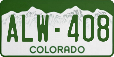 CO license plate ALW408