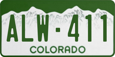 CO license plate ALW411