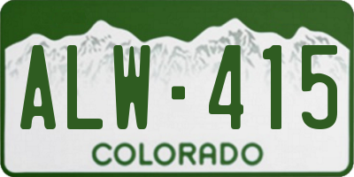 CO license plate ALW415
