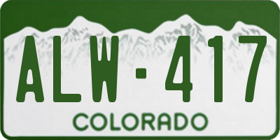 CO license plate ALW417