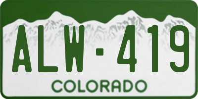 CO license plate ALW419