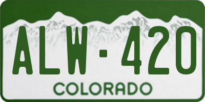 CO license plate ALW420