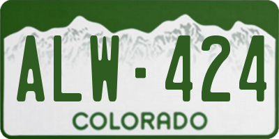 CO license plate ALW424
