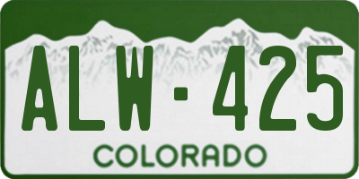 CO license plate ALW425