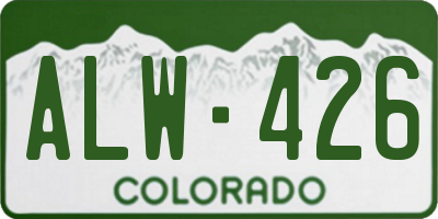 CO license plate ALW426