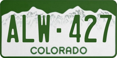 CO license plate ALW427