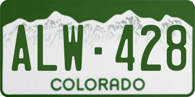 CO license plate ALW428