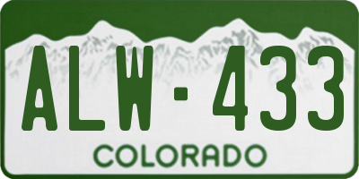 CO license plate ALW433