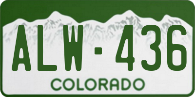 CO license plate ALW436