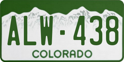 CO license plate ALW438