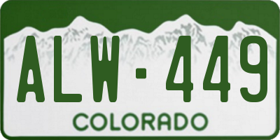 CO license plate ALW449