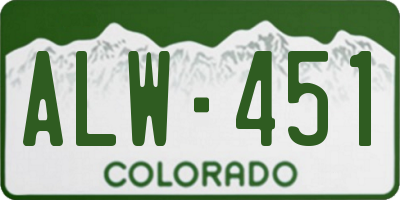 CO license plate ALW451