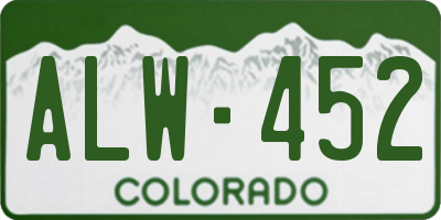 CO license plate ALW452