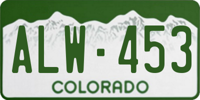 CO license plate ALW453