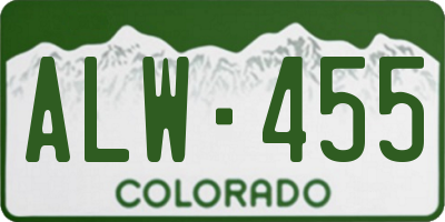 CO license plate ALW455