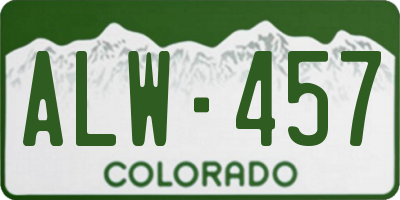 CO license plate ALW457