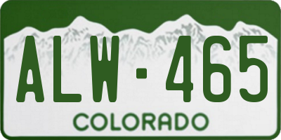 CO license plate ALW465