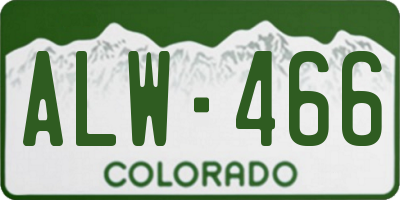 CO license plate ALW466