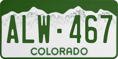 CO license plate ALW467