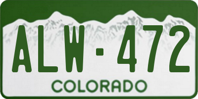 CO license plate ALW472