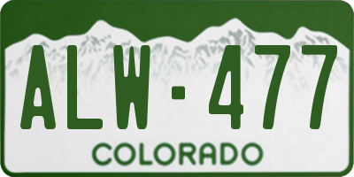 CO license plate ALW477