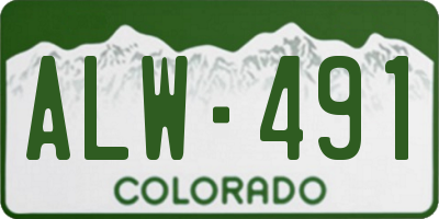 CO license plate ALW491