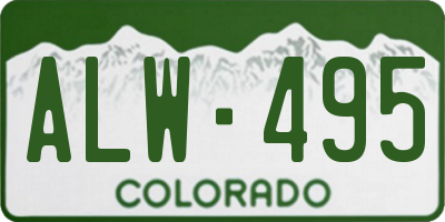 CO license plate ALW495