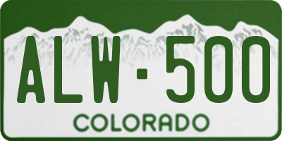 CO license plate ALW500