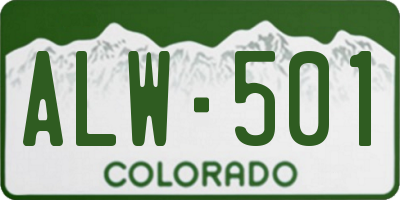 CO license plate ALW501