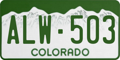 CO license plate ALW503